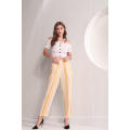 Yellow Stripe Viscose Summer Trousers